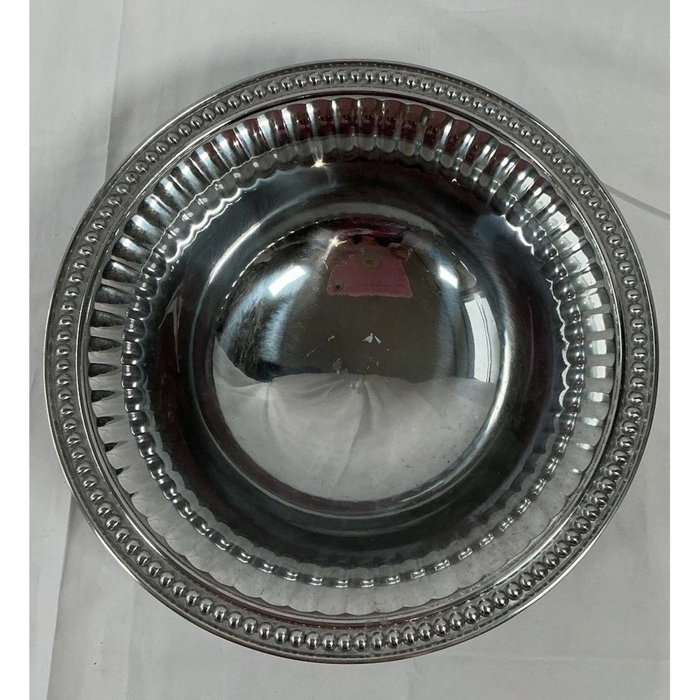 LARGE WILTON‎ ARMETALE SILVER TONED METAL 11.75" ROUND SERVING BOWL!!